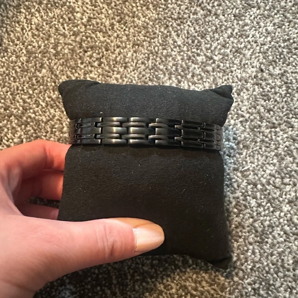 Men's Citizens Solid Black Stainless Steel Bracelet